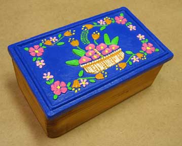 Decorative Wooden Boxes - Hand Painted Ceramic Lid